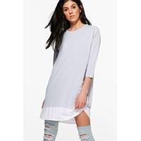 Oversized Layered Shift Dress - dove