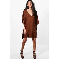 Oversized Smock Dress - brown