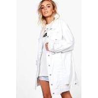 oversized distressed jacket white