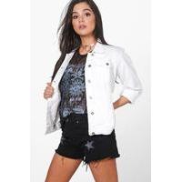 Oversize Boyfriend Denim Jacket - white