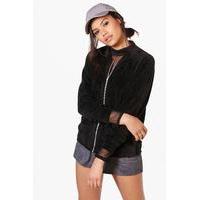 oversized teddy bomber jacket black