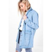 Oversized Denim Shacket - blue