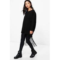 Oversized Batwing Sweatshirt - black