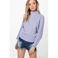 Oversized Fisherman Batwing Jumper - lilac