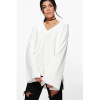 Oversized Wide Sleeve Jumper - cream