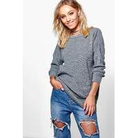 oversized fisherman knit jumper grey