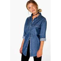 oversize denim shirt mid blue