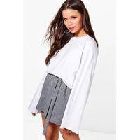 oversized wide sleeve sweatshirt white