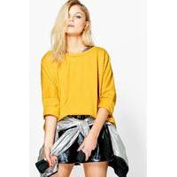 Oversized Batwing Sweatshirt - yellow