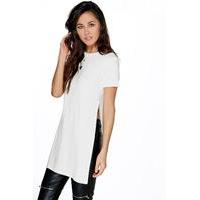 Oversized Split Side Tee - ivory