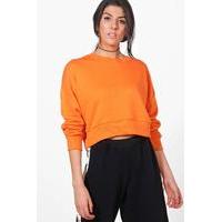 Oversized Slouchy Crop Sweatshirt - orange