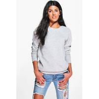 oversized crew neck sweat silver