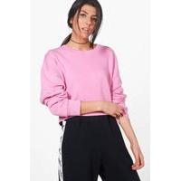 oversized slouchy crop sweatshirt pink