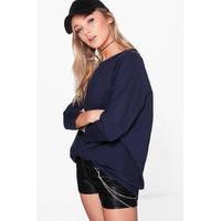 oversized batwing sweatshirt blue