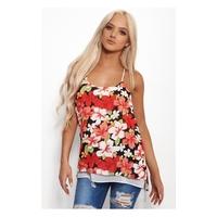 Oversized Racer Back Floral Vest Top