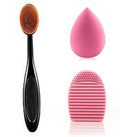 oval toothbrush style shape powder foundation makeup brush beauty spon ...