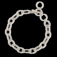 Oval Toggle Silver Charm Bracelet