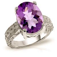 Oval Cut Amethyst Ring 7.5ctw in 9ct White Gold