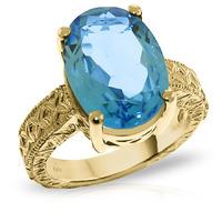 Oval Cut Blue Topaz Ring 8.0ctw in 9ct Gold