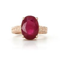 oval cut ruby ring 80ctw in 9ct rose gold