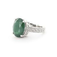 Oval Cut Emerald Ring in 9ct White Gold