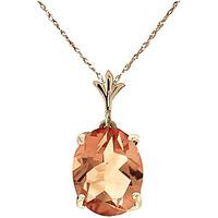 Oval Cut Citrine Pendant Necklace 3.12ct in 9ct Gold