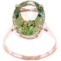 oval cut green amethyst ring 755ct in 9ct rose gold