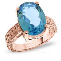 Oval Cut Blue Topaz Ring 8.0ctw in 9ct Rose Gold