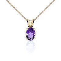 Oval Cut Amethyst Pendant Necklace 0.85ct in 9ct Gold