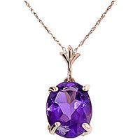 oval cut amethyst pendant necklace 312ct in 9ct rose gold