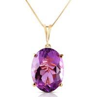 Oval Cut Amethyst Pendant Necklace 7.55ct in 9ct Gold