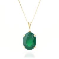 Oval Cut Emerald Pendant Necklace 6.5ct in 9ct Gold