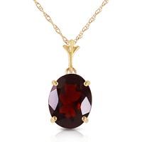 Oval Cut Garnet Pendant Necklace 3.12ct in 9ct Gold