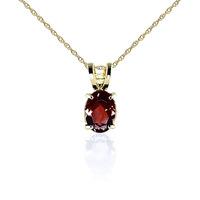 Oval Cut Garnet Pendant Necklace 0.85ct in 9ct Gold