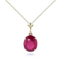 Oval Cut Ruby Pendant Necklace 3.5ct in 9ct Gold