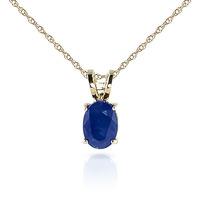 Oval Cut Sapphire Pendant Necklace 1.0ct in 9ct Gold