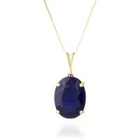 Oval Cut Sapphire Pendant Necklace 8.5ct in 9ct Gold