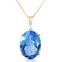 Oval Cut Blue Topaz Pendant Necklace 8.0ct in 9ct Gold