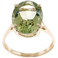 Oval Cut Green Amethyst Ring 7.55ct in 9ct Gold