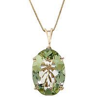 oval cut green amethyst pendant necklace 755ct in 9ct gold