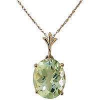 oval cut green amethyst pendant necklace 32ct in 9ct gold