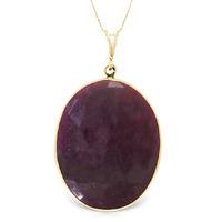 Oval Cut Ruby Pendant Necklace 19.5ctw in 9ct Gold