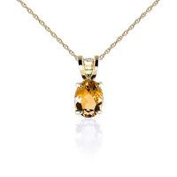 Oval Cut Citrine Pendant Necklace 0.85ct in 9ct Gold