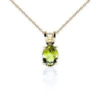 Oval Cut Peridot Pendant Necklace 0.85ct in 9ct Gold