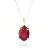 Oval Cut Ruby Pendant Necklace 7.7ct in 9ct Gold