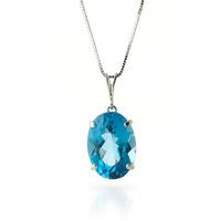 oval cut blue topaz pendant necklace 80ct in 9ct white gold