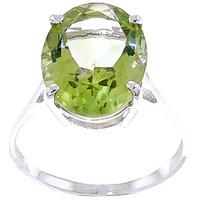 oval cut green amethyst ring 755ct in 9ct white gold