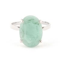 Oval Cut Emerald Ring 6.5ct in 9ct White Gold