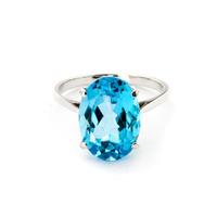 oval cut blue topaz ring 80ct in 9ct white gold