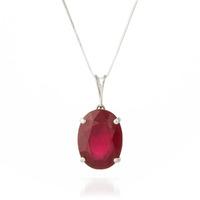 oval cut ruby pendant necklace 77ct in 9ct white gold